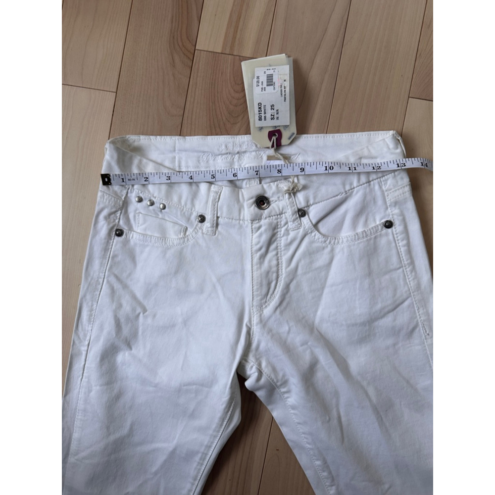 o low waist bootcut pants Y2K deadstock white size 25 - Picture 10 of 14